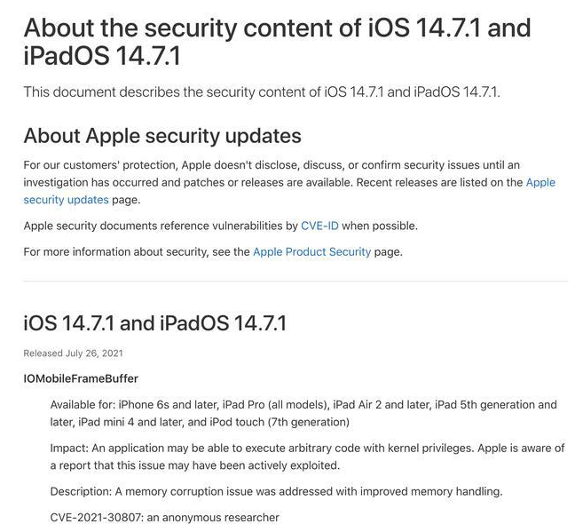 阿克陶苹果手机维修分享iOS 14.7.1 正式版更新内容及升级方法 